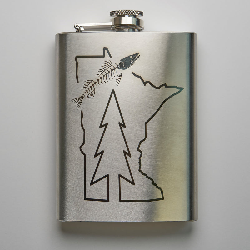 MN Walleye Fish Flask